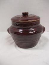 Midcentury Marcrest Daisy and Dot Brown Stoneware Cookie Jar