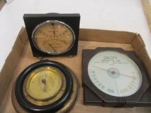 Vintage Copper Barometer, Airguide Art Deco Advertisement Desk Barometer and