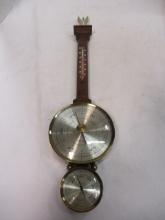 Vintage Airguide Brass and Wood Banjo Barometer