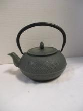 Japanese Cast Iron Teakettle with Mesh Basket and Underplate
