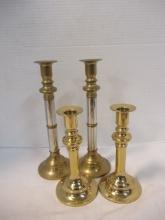 2 Pairs of Brass Candlesticks