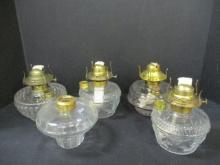 5 Clear Oil Lamp Bases