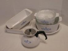 Corning Ware Blue Cornflower Loaf Pan, Square Baker, 6 Cup Stove Top