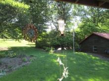 Hummingbird Wind Spinner, Windchime and Feeder with Ivy Hanger