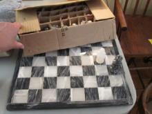 Black and White Marble Chess Set