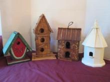 Four Decorative Birdhouses