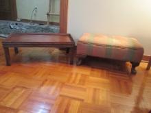 Vintage Empire Style Upholstered Foot Stool and Breakfast/Invalid in Bed Tray