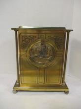 Wm. L. Gilbert Clock Co. Brass Embossed Scene Case Clock
