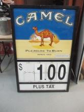 "Camel Pleasure to Burn" Metal Number Flip Store Sign