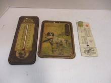 Three Old Advertisement Thermometers