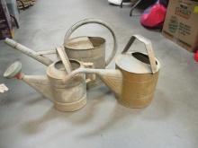 Three Galvanized Watering Cans