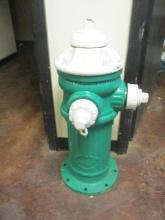 Vintage Ludlow Painted Green/White Fire Hydrant