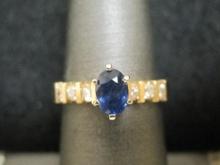 14k Gold Sapphire and Diamond Ring- Appraised at $1250!