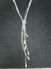 Native American Sterling Silver Triple Strand Necklace