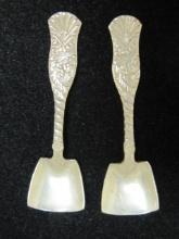 Two Victorian Silverplated Salt Spoons by James Tufts