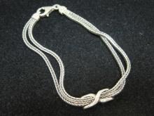 7" Sterling Silver Foxtail Chain Bracelet
