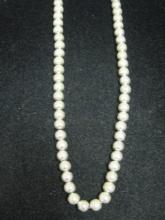 18" Vintage Sterling Silver Bead Necklace