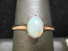 14k Gold Opal Ring- Fiery Gem!
