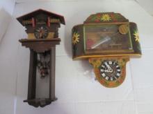 German Maiden Wall Case Clock and Diorama Kitchen Chalet Cuckoo Clocks