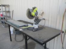 9' x 3' Table W/Ryobi Electric Miter Saw & Rollers