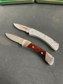 Buck Folding Pocket Knives - 50th Anniversary Convention Knives - Numbered 505 & 515