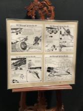 Framed set of 4 Vintage 1975 Comic Panels of Will Wainwright And The Kid, by Wayne & Teresa Snyder