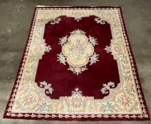 Large Red & Cream Room Size Rug by Momeni, 100% Wool Pile, 8 x 11 feet