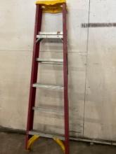 Werner Fiberglass Ladder, 6 feet, model FS206, 225lbs load capacity