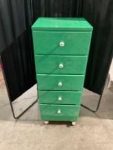Rolling Green Tallboy Dresser / Cart - See pics