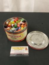 Assorted Vintage Marbles in Old Coffee Can, approx 100 or so marbles