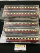 5x Vintage Fleischmann Train Car Models #s 5160, 5161, 3x 5163, 5169