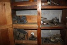 Wooden Cabinet w/Side Cutter Heads & Assortment of Profile Knives, Includes