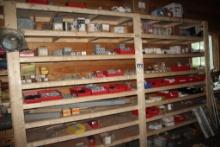 Wooden Shelving Units w/Contents, All Electrical Related Components