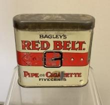 Tobacco Tin - Red Belt, See Photos For Condition