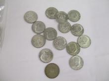 US Silver Kennedy Half Dollars 1965-1969 40% Silver 15 coins