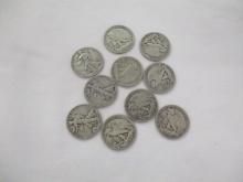 US Walking Liberty Halves 1930's various dates/mints 10 coins