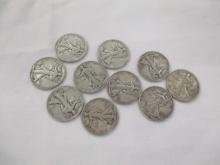 US Walking Liberty Halves 1930's various dates/mints 10 coins