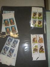 Philatelist Collection-Assorted Stamps and Block Stamps in Binder