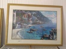 Framed and Matted Contemporary Print-Italian Bathers
