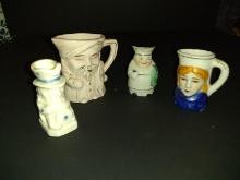 Collection 4 Miniature Character Pitchers -made in Japan