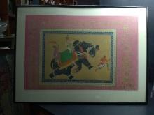 Artwork-Framed Lithograph-Prince Riding an Elephant From the Mughal Empire