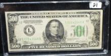 $500 FEDERAL RESERVE NOTE SERIES 1934