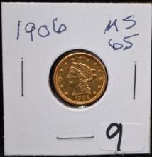 CHOICE 1906 $2 1/2 LIBERTY HEAD GOLD COIN