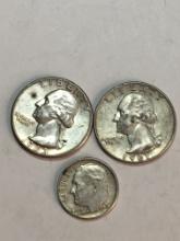 90% Silver Lot 2 Quarters And One Dime