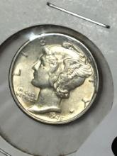 1945 P Silver Mercury Dime 