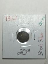 1852 3 Cent Silver