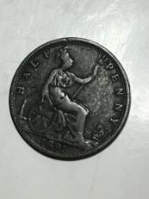1861 Great Britain Half Penny 