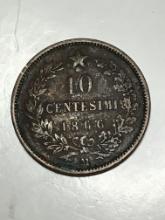 10 Centime 1866 Italy