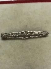 .925 Sterling Silver Antique Bar Pin