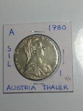 1780 Austria 1 Thaler Extra Large Coin